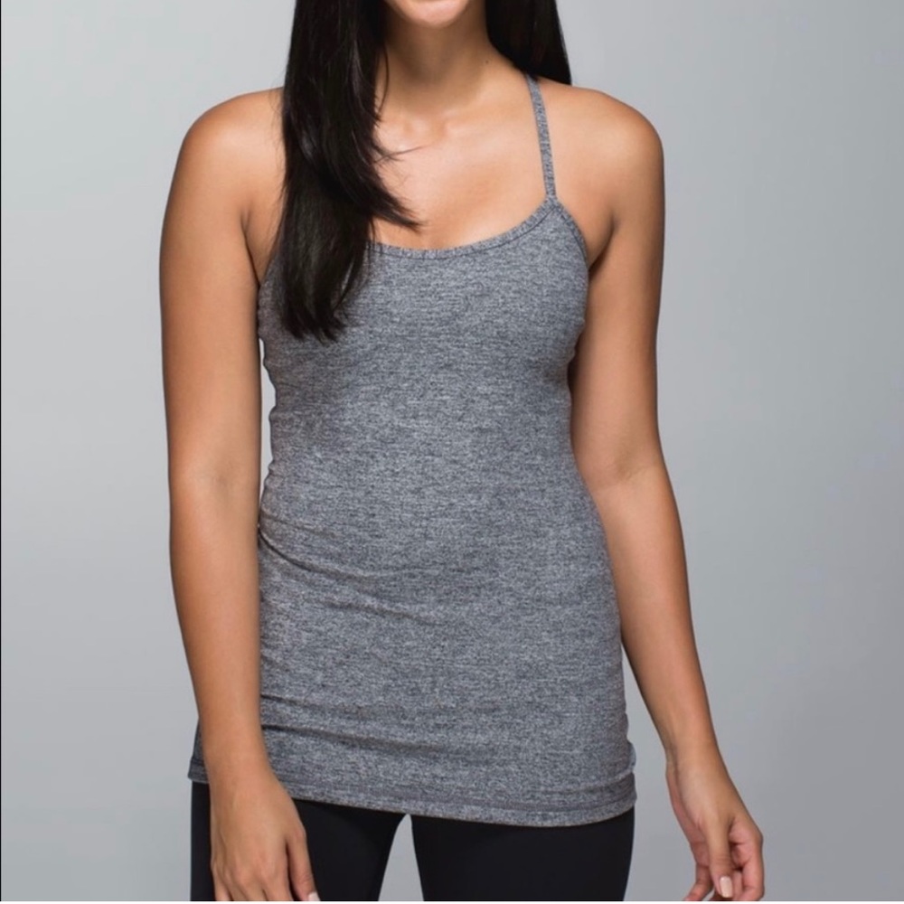 Lululemon Power Y Tank 
Heathered Deep Coal Gray